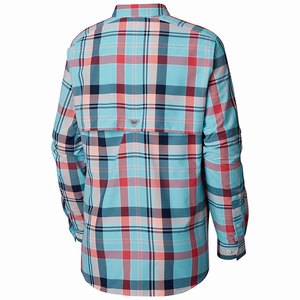 Columbia PFG Super Bahama™ Långärmad Tröja Dam Blå/Röda (LIBQJ9762)